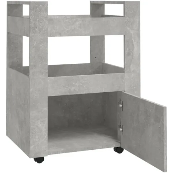 vidaXL Köksö>Köksvagn betong 60x45x80 cm konstruerat trä