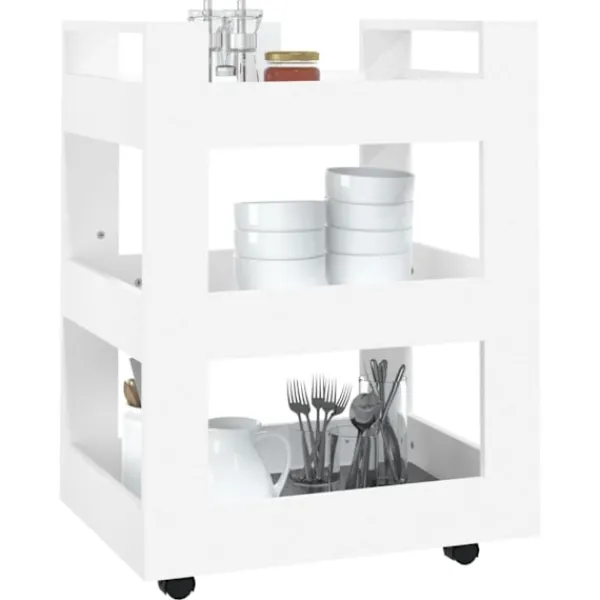 vidaXL Köksö>Köksvagn 60x45x80 cm konstruerat trä
