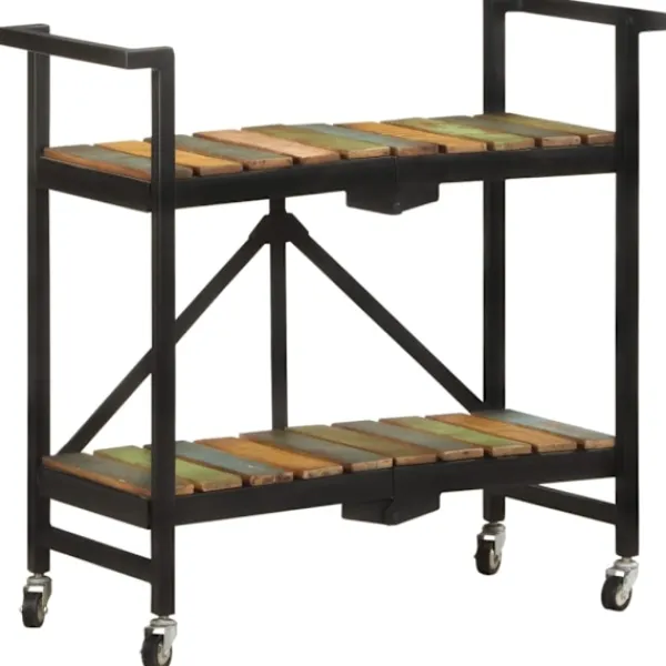 vidaXL Köksö>Köksvagn 87x36x81 cm massivt återvunnet trä