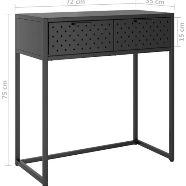 vidaXL Småbord>Konsolbord 72x35x75 cm stål
