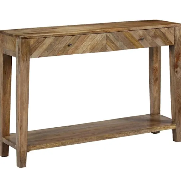 vidaXL Sideboards>Konsolbord massivt mangoträ 118x30x80 cm