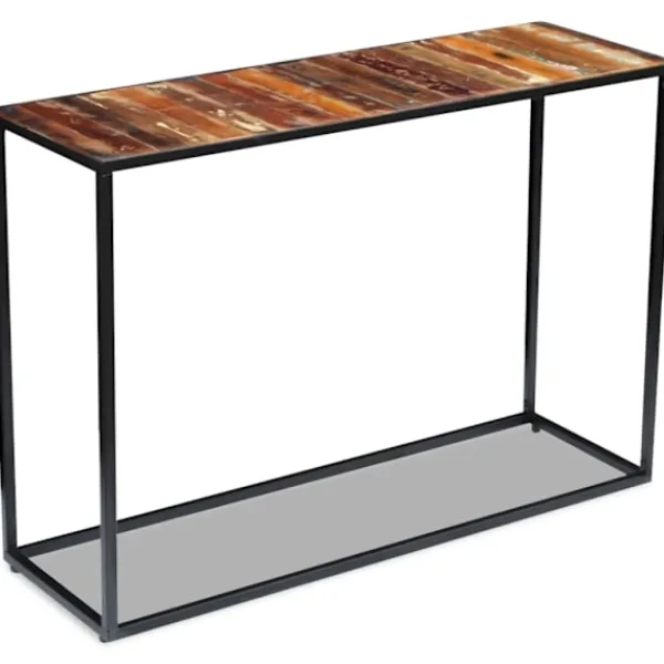 vidaXL Småbord>Konsolbord massivt återvunnet trä 110x35x76 cm