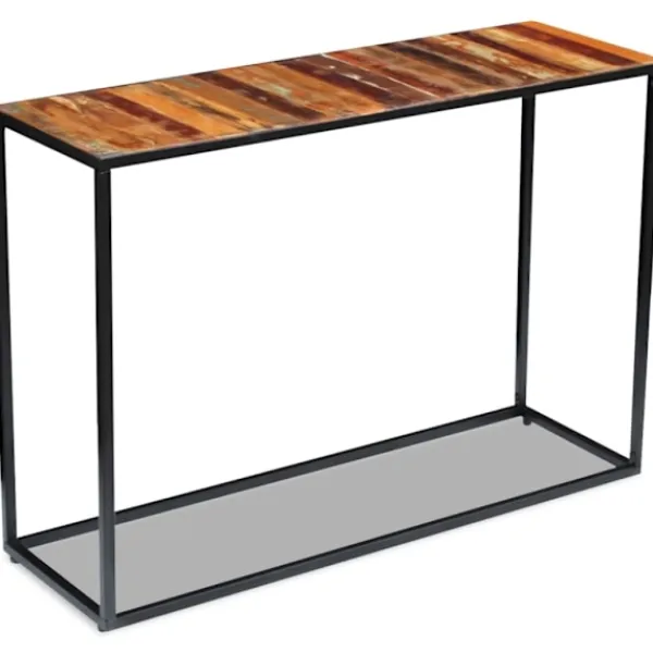 vidaXL Småbord>Konsolbord massivt återvunnet trä 110x35x76 cm