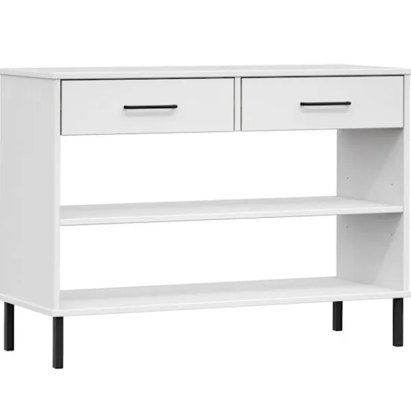 vidaXL Sideboards>Konsolbord med metallben OSLO massiv furu