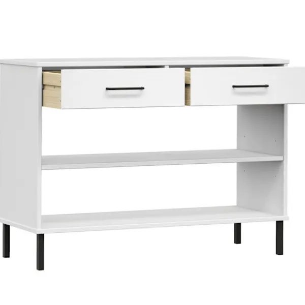 vidaXL Sideboards>Konsolbord med metallben OSLO massiv furu