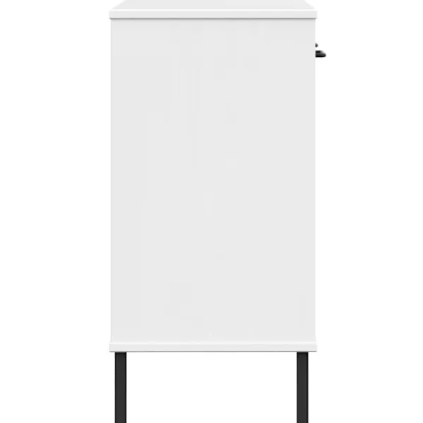 vidaXL Sideboards>Konsolbord med metallben OSLO massiv furu