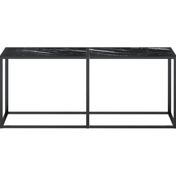 vidaXL Småbord>Konsolbord marmor 180x35x75,5 cm härdat glas