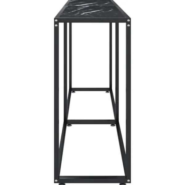 vidaXL Småbord>Konsolbord marmor 180x35x75,5 cm härdat glas