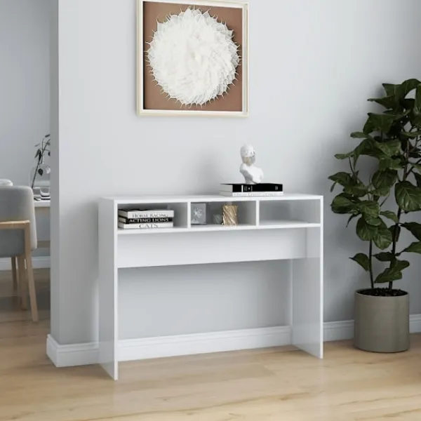 vidaXL Småbord>Konsolbord högglans 105x30x80 cm konstruerat trä