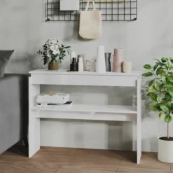 vidaXL Småbord>Konsolbord högglans 102x30x80 cm konstruerat trä