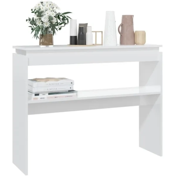 vidaXL Småbord>Konsolbord högglans 102x30x80 cm konstruerat trä