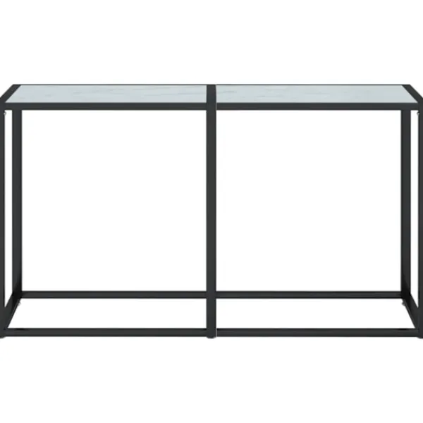 vidaXL Småbord>Konsolbord marmor 140x35x75,5 cm härdat glas