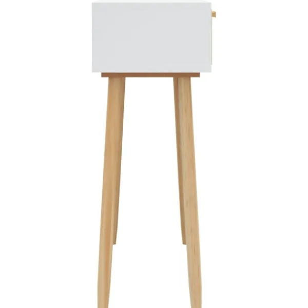 vidaXL Sminkbord>Konsolbord 80x30x75 cm massiv furu och naturlig rotting