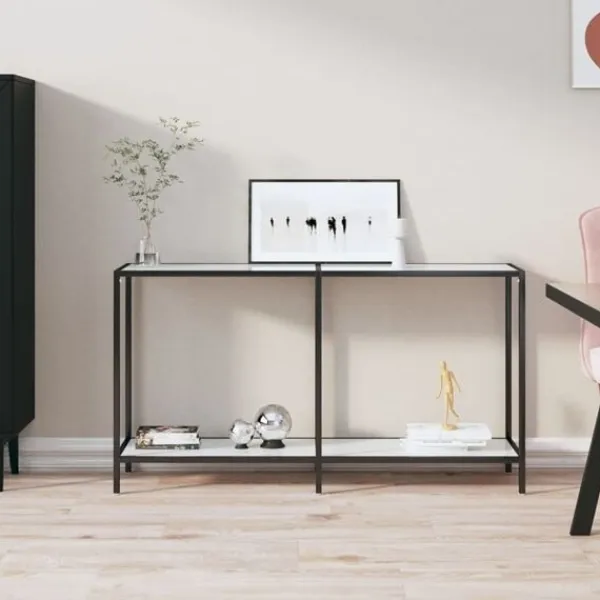 vidaXL Småbord>Konsolbord 140x35x75,5 cm härdat glas