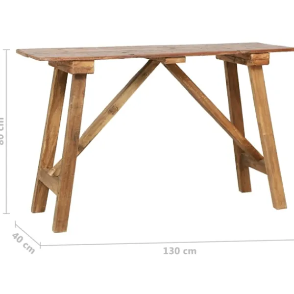 vidaXL Småbord>Konsolbord 130x40x80 cm blandat återvunnet trä