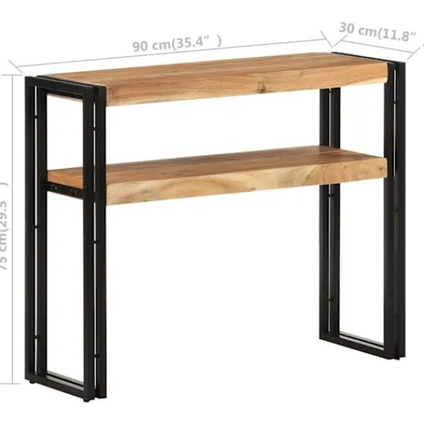 vidaXL Småbord>Konsolbord 90x30x75 cm massivt akaciaträ