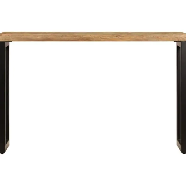 vidaXL Småbord>Konsolbord 120x35x76 cm massivt mangoträ och stål