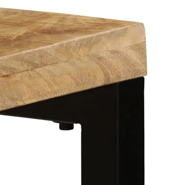 vidaXL Småbord>Konsolbord 120x35x76 cm massivt mangoträ och stål