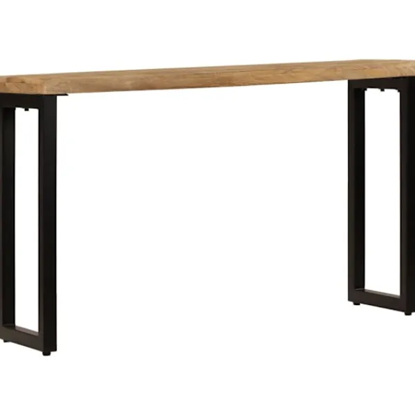 vidaXL Småbord>Konsolbord 120x35x76 cm massivt mangoträ och stål
