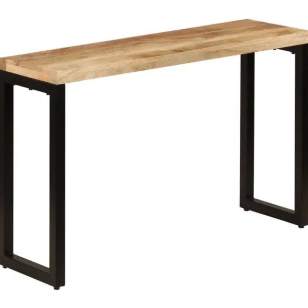 vidaXL Småbord>Konsolbord 120x35x76 cm massivt mangoträ och stål