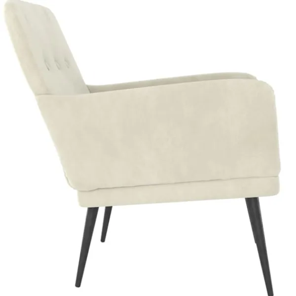 vidaXL Fåtöljer>Loungestol gräddvit 62x79x79 cm sammet