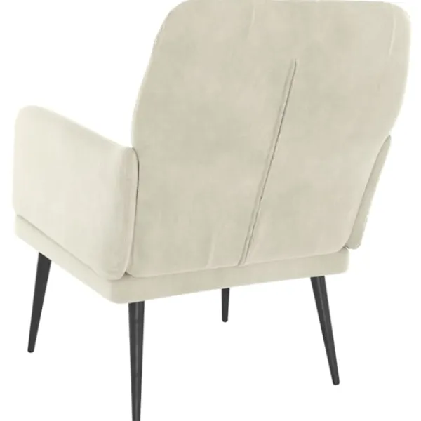 vidaXL Fåtöljer>Loungestol gräddvit 62x79x79 cm sammet