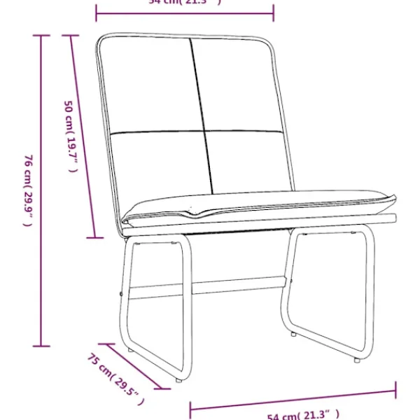 vidaXL Fåtöljer>Loungestol vin 54x75x76 cm konstläder