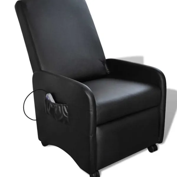 vidaXL Fåtöljer>Massagefåtölj i konstläder hopfällbar