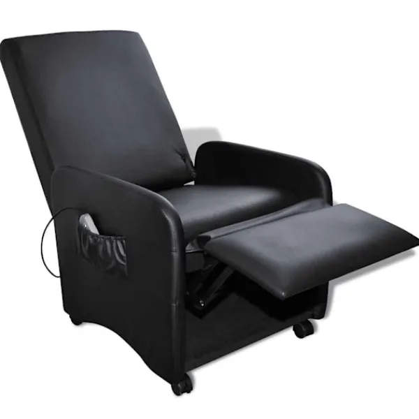 vidaXL Fåtöljer>Massagefåtölj i konstläder hopfällbar