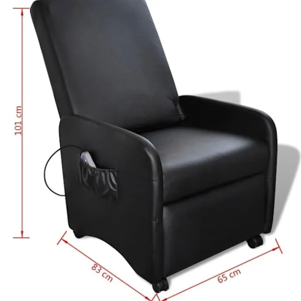 vidaXL Fåtöljer>Massagefåtölj i konstläder hopfällbar