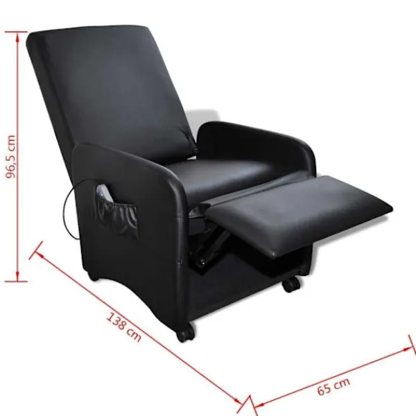 vidaXL Fåtöljer>Massagefåtölj i konstläder hopfällbar