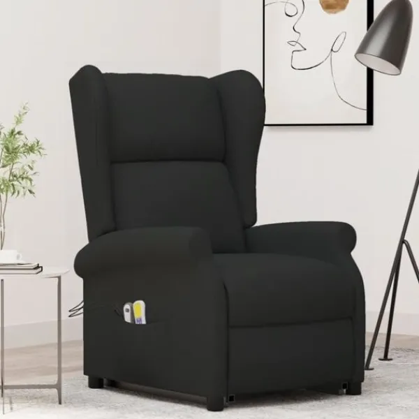 vidaXL Fåtöljer>massagefåtölj med uppresningshjälp tyg