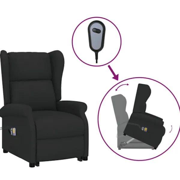 vidaXL Fåtöljer>massagefåtölj med uppresningshjälp tyg