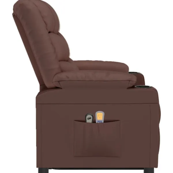 vidaXL Fåtöljer>Massagefåtölj med uppresningshjälp konstläder