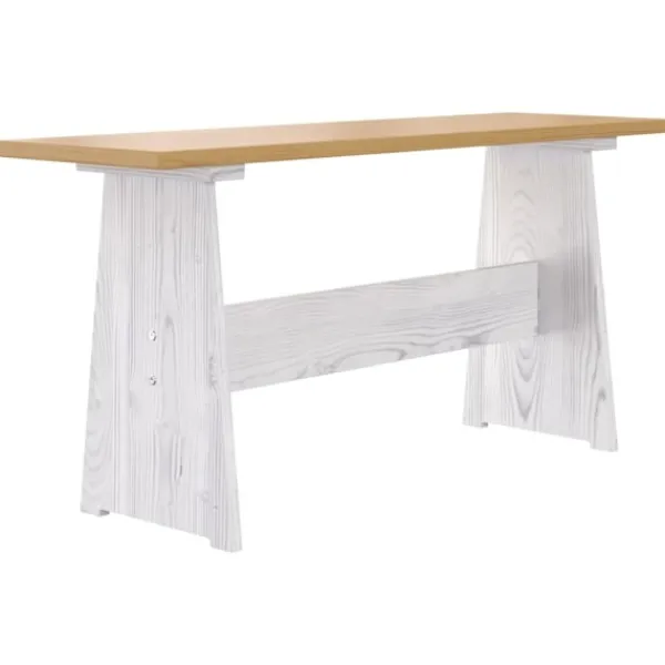 vidaXL Matgrupper>Matbord med bänk REINE honungs och vit massiv furu