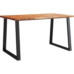 vidaXL Matgrupper>Matbord med levande kant 140x80x75 cm massivt akaciaträ