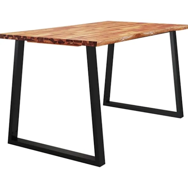 vidaXL Matgrupper>Matbord med levande kant 140x80x75 cm massivt akaciaträ