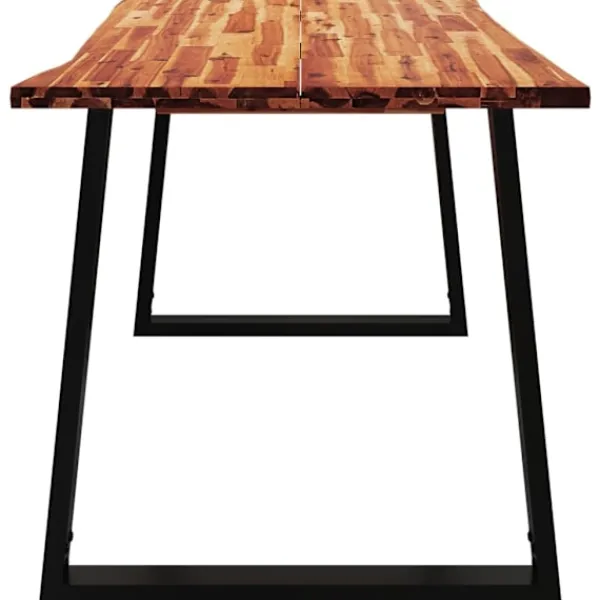 vidaXL Matgrupper>Matbord med levande kant 140x80x75 cm massivt akaciaträ