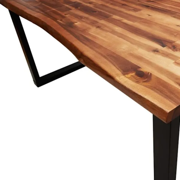 vidaXL Matgrupper>Matbord med levande kant 140x80x75 cm massivt akaciaträ