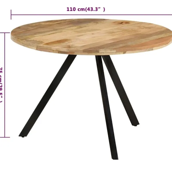 vidaXL Matbord>Matbord 110x75 cm massivt mangoträ