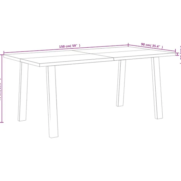 vidaXL Matbord>Matbord 150x90x75 cm massivt akaciaträ