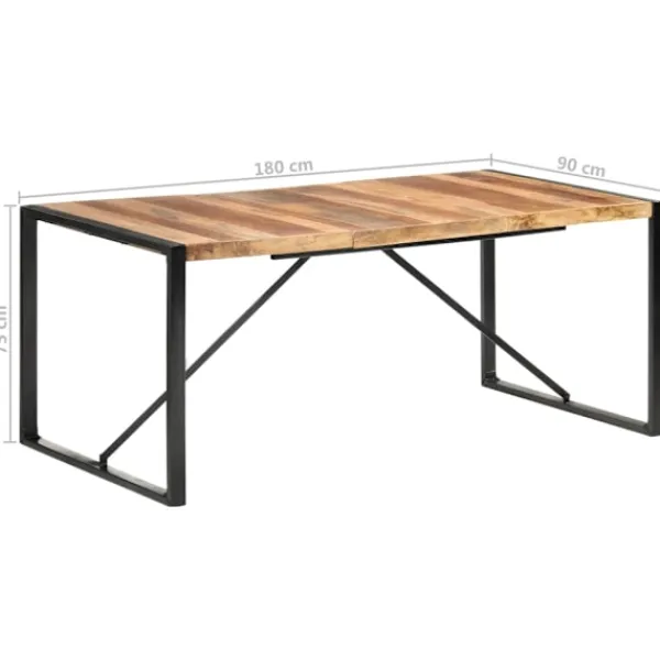 vidaXL Matbord>Matbord 180x90x75 cm massivt trä