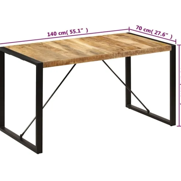 vidaXL Matbord>Matbord 140x70x75 cm massivt mangoträ