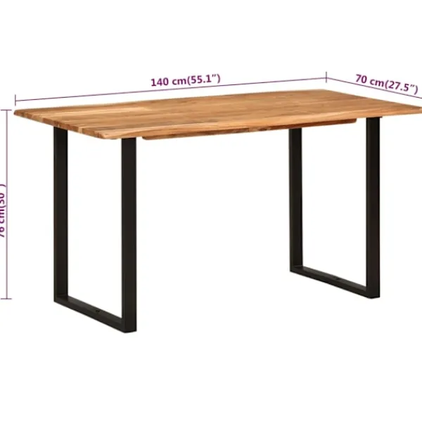 vidaXL Matbord>Matbord 140x70x76 cm massivt akaciaträ