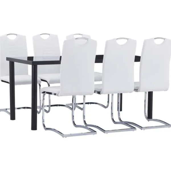 vidaXL Matgrupper>Matgrupp 7 delar konstläder