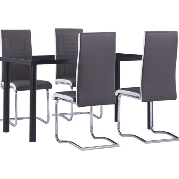 vidaXL Matgrupper>Matgrupp 5 delar konstläder