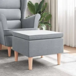 vidaXL Pallar>Pall med träben ljus tyg