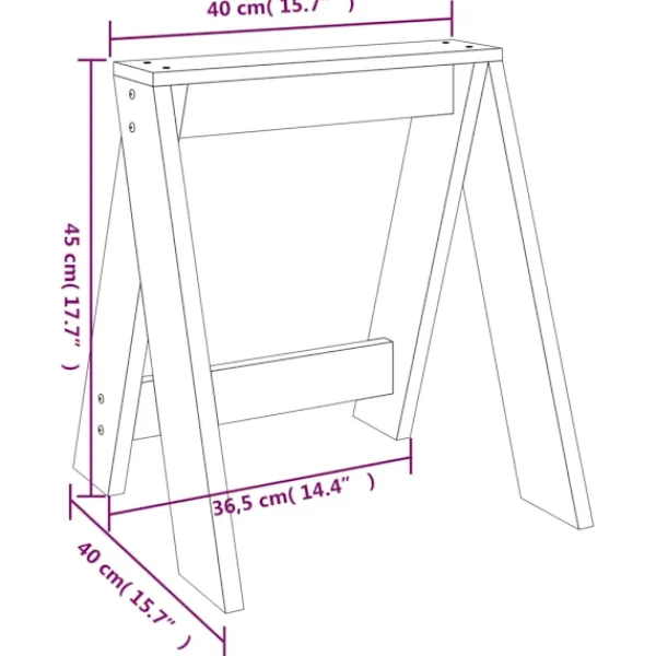 vidaXL Pallar>Pallar 2 st 40x40x45 cm massiv furu