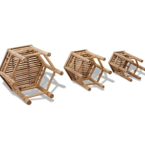 vidaXL Pallar>Pallar i bambu set om 3 sexkantig