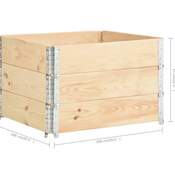 vidaXL Pallar>Pallkrage 3 st 100x100 cm massiv furu